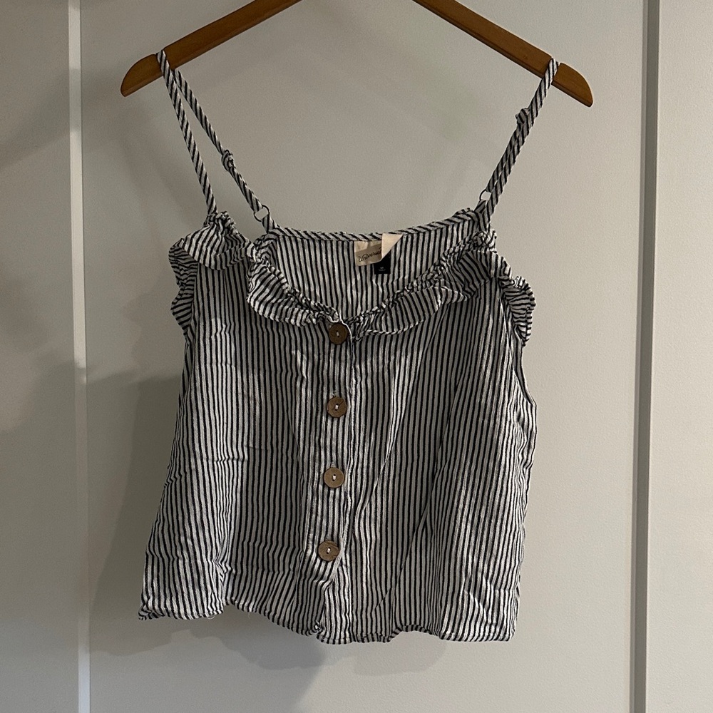 Universal Thread White Striped Blouse